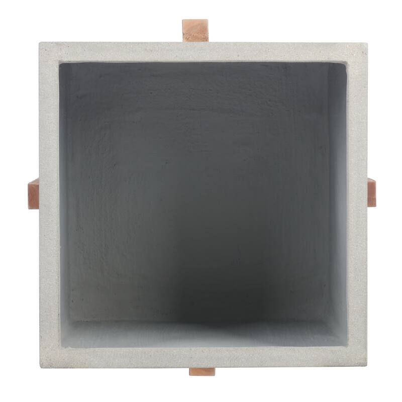 SAFAVIEH Outdoor Dimitriyka Concrete Planter - 23Wx23Dx30H