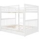 preview thumbnail 32 of 51, Minimalist Style Full Over Full Bunk Bed with Two Storage Drawers,Solid Pine Legs and Strong Durable Frame