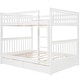 preview thumbnail 61 of 72, Wooden Bunk Bed Frame with Pull Out Storage Drawers, Headboard, Footboard, Ladder, Full-length Guardrail for Kids, Teens