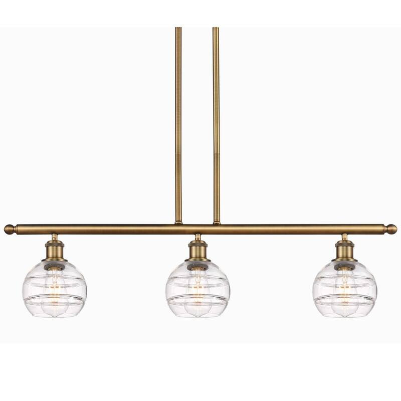 Innovations Lighting 516-3I-9-36 Rochester Pendant Rochester 3 Light - Brushed Brass / Clear