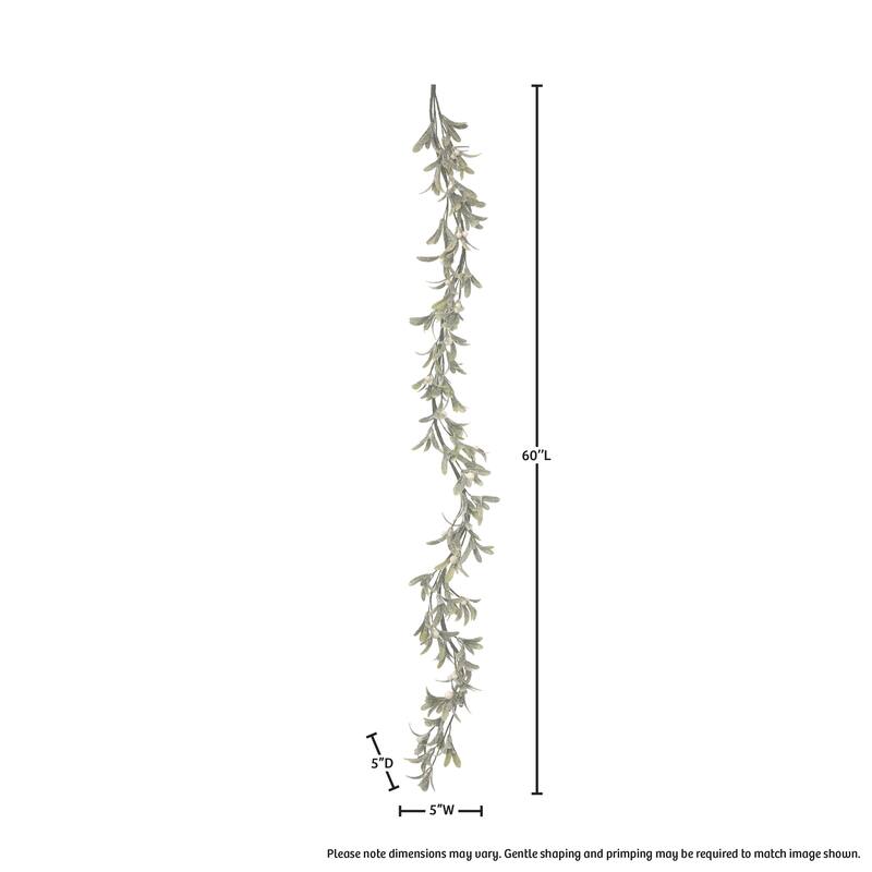 60" Frosted Mistletoe Berry Garland