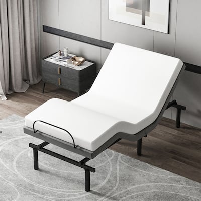 HOMCOM Ergonomic 35" x 79" Adjustable Bed Base, Zero Gravity Base for Stress Management w/Head and Foot Incline Grey