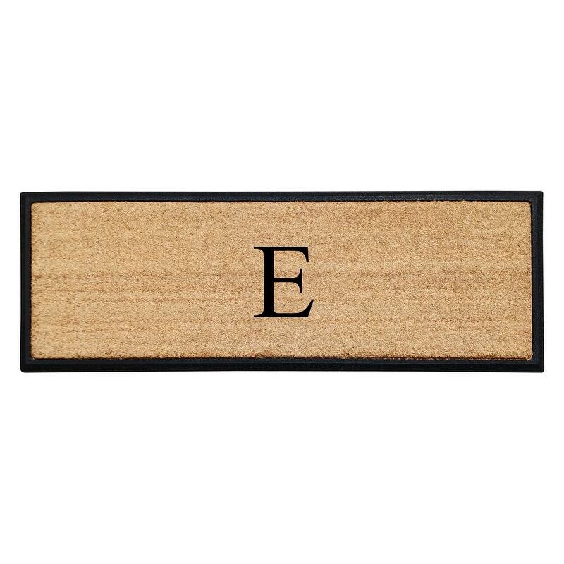 A1HC Rubber/Coir Molded Monogrammed Double Doormat 18"x48" - Monogrammed E