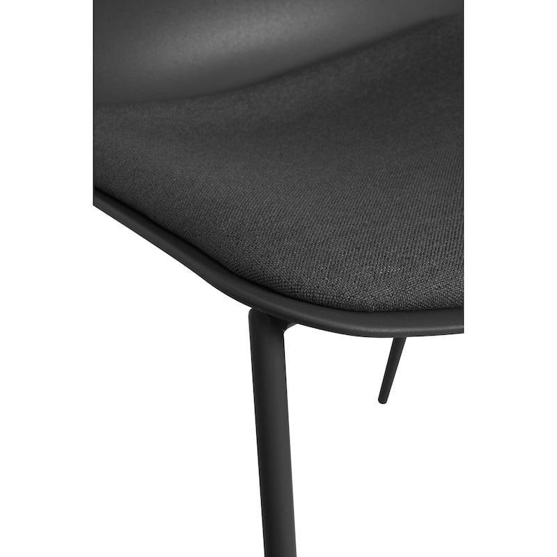 Set of 4 Plastic Dining Chairs Cushion Padded For Kitchen Metal Legs Guest Meeting Waiting Room Business Indoor Outdoor Patio