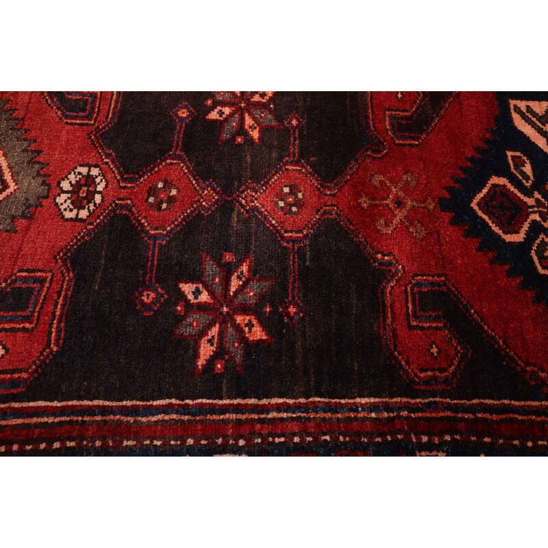 ECARPETGALLERY Hand-knotted Anadol Black, Red Wool Rug - 3'5 x 10'1