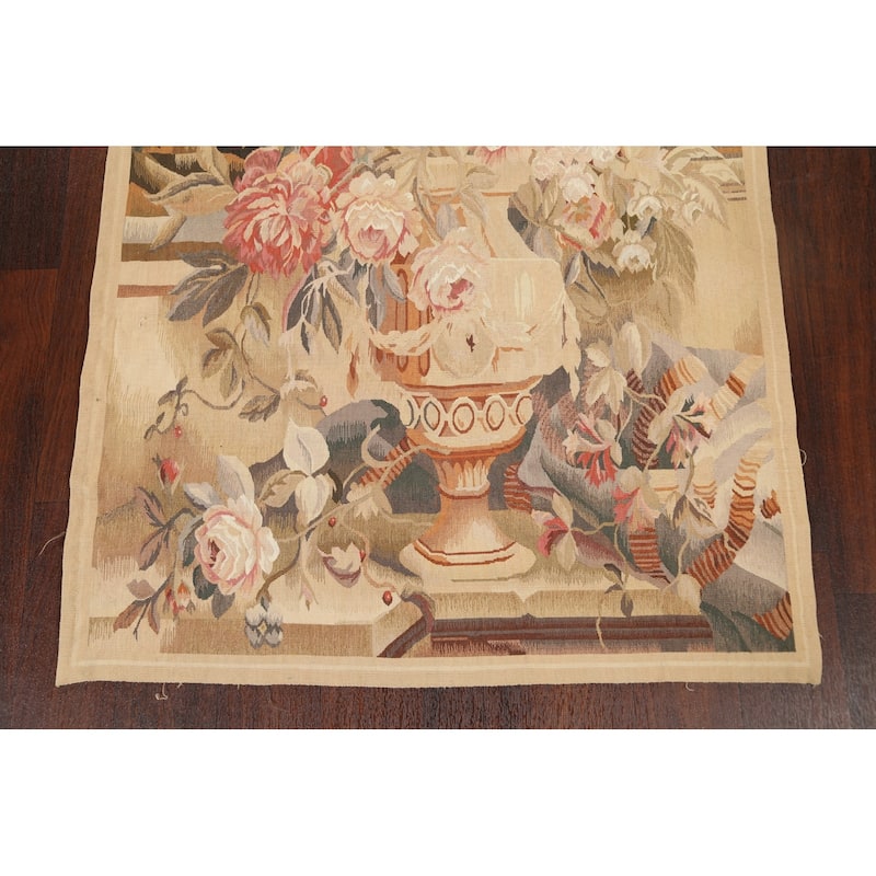 Flat-weave Pictorial Tapestries French Oriental Area Rug Wool Carpet - 3'0" x 5'2"