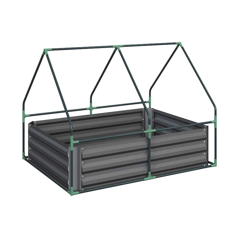 Raised Garden Bed with Removable Green House - 4ft x 3ft by Home-Complete