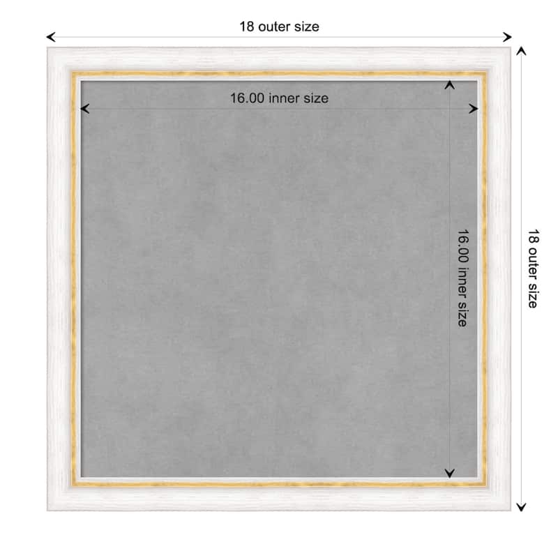 Amanti Art Morgan White Gold Framed Magnetic Board - Board Size 16x16