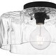 preview thumbnail 4 of 2, Lilly 1-Light Matte Black Semi-Flush Mount