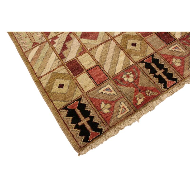 Rustica Mosaic Gabbeh Hand-Knotted Wool Area Rug