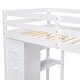 preview thumbnail 20 of 18, Twin size Loft Bed with Storage Drawers ,Desk and Stairs, Wooden Loft Bed with Shelves, No box spring required- White