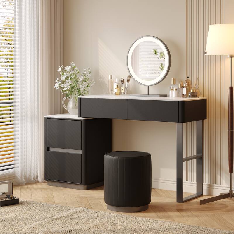 JASIWAY Modern Solid Wood Telescopic Makeup Vanity Desk