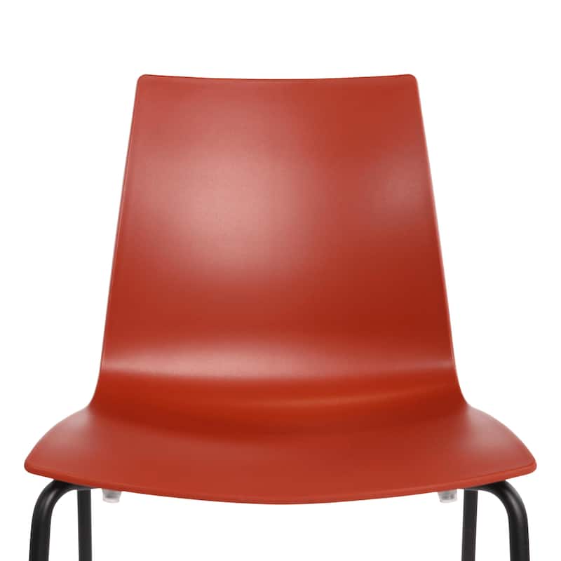 Furnish Theory Aero-S Pro Indoor/Outdoor Stackable Dining Side Chairs Polypropylene Shell & Powder-Coated Steel Legs (Set of 2)