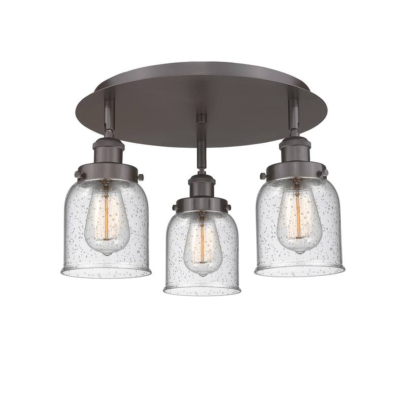 Innovations Lighting Bell - 3 Light 17" Flush Mount - Oil Rubbed Bronze/Seedy