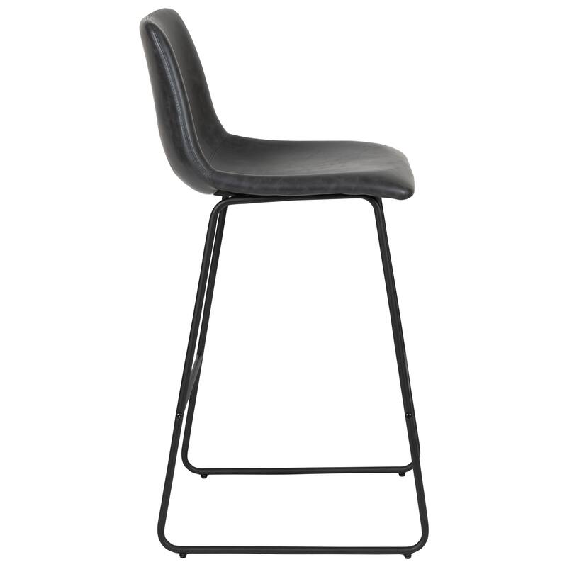 LeatherSoft Bucket Seat Bar Stool (Set of 2)