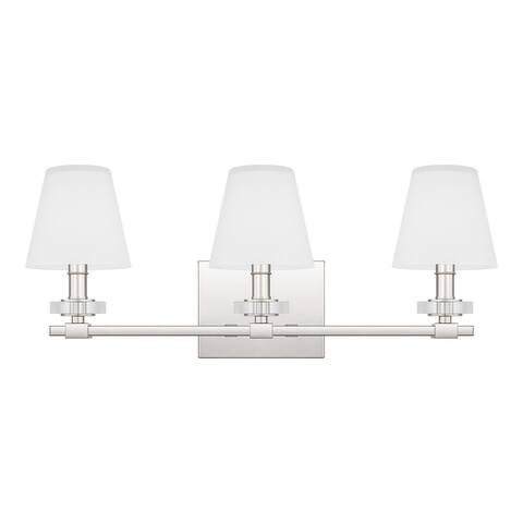 Kelsey Glen 3-Light Polished Nickel Vanity Light - Polished Nickel