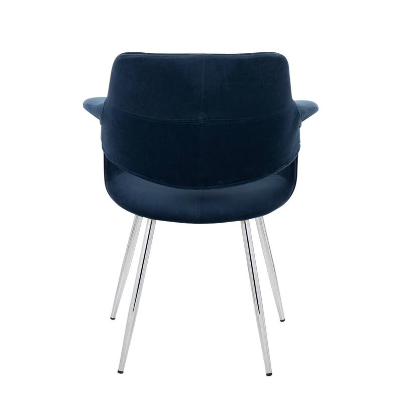 Silver Orchid Fauske Upholstered Chair with Metal Legs - Set of 2