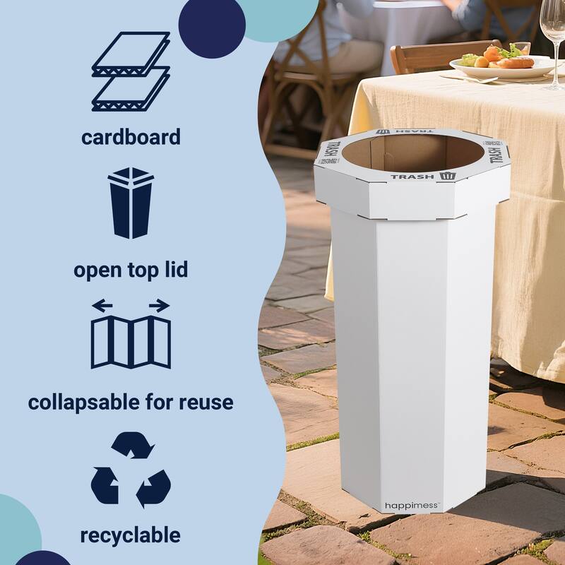 25-Gallon Disposable Cardboard Event Trash Can and Recycling Bin (Set of 2)