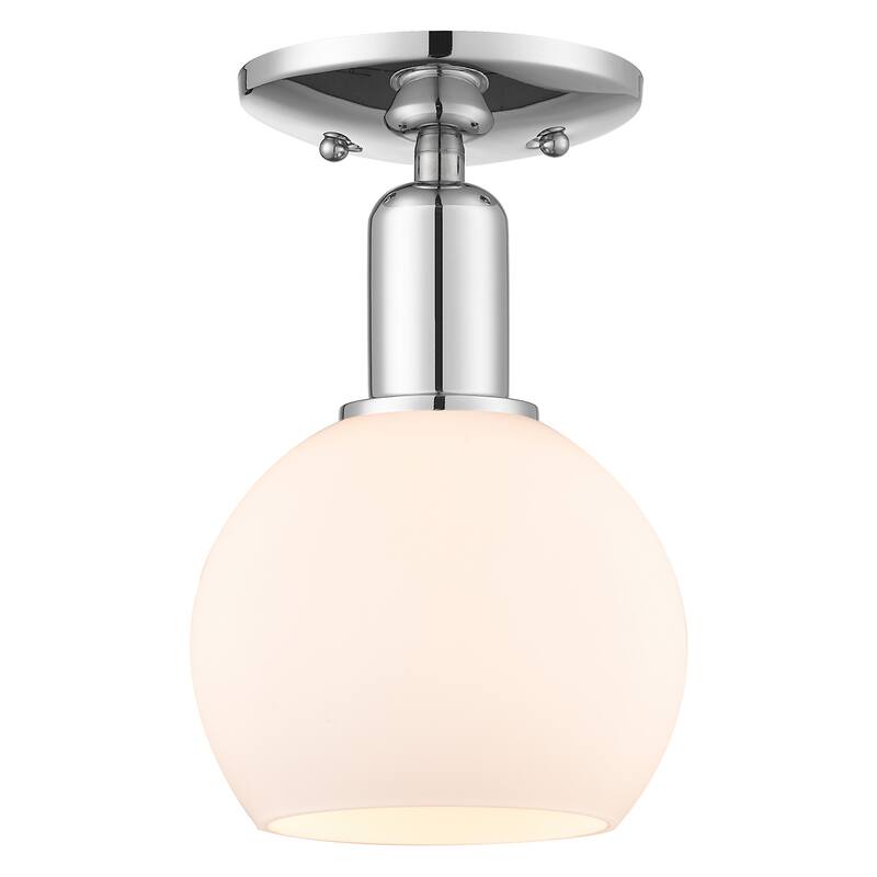 Innovations Lighting 716-1C-10-6 Athens Semi-Flush Athens 6" Wide - Polished Chrome / Matte White