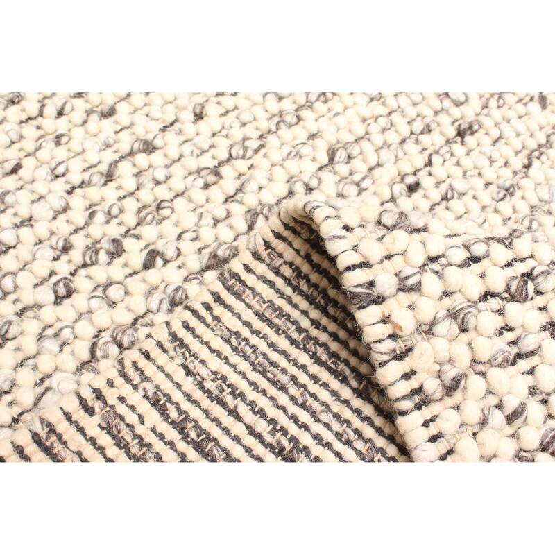 ECARPETGALLERY Braid weave Sienna Beige Wool Rug - 5'3 x 7'2