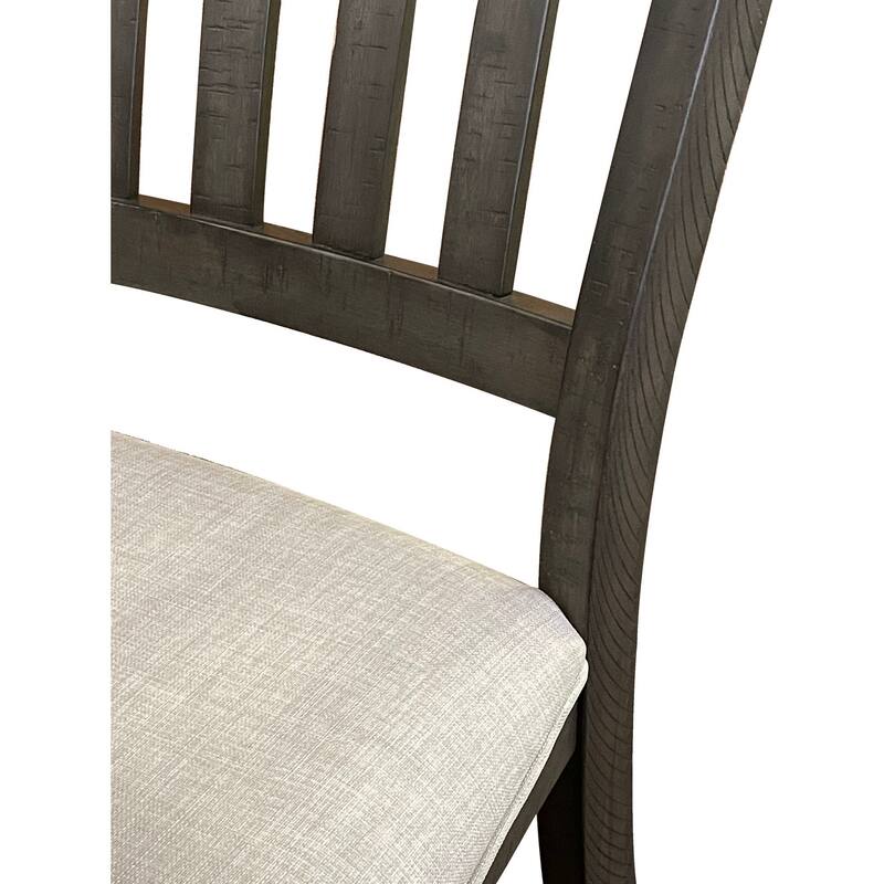 Extendable Dining Table Set - 7 Piece Rectangular Table & Chairs - Gray Wood Finish - Seats 8