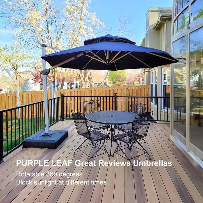 PURPLE LEAF 10 ft Double Top Round Windproof Offset Hanging Patio Umbrella