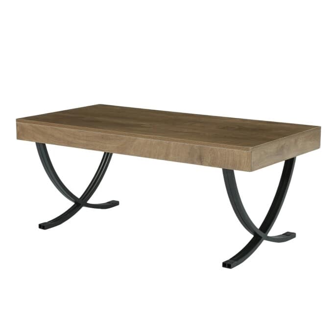 47" Coffee Table with X-Shaped Curved Legs for Living Room Center