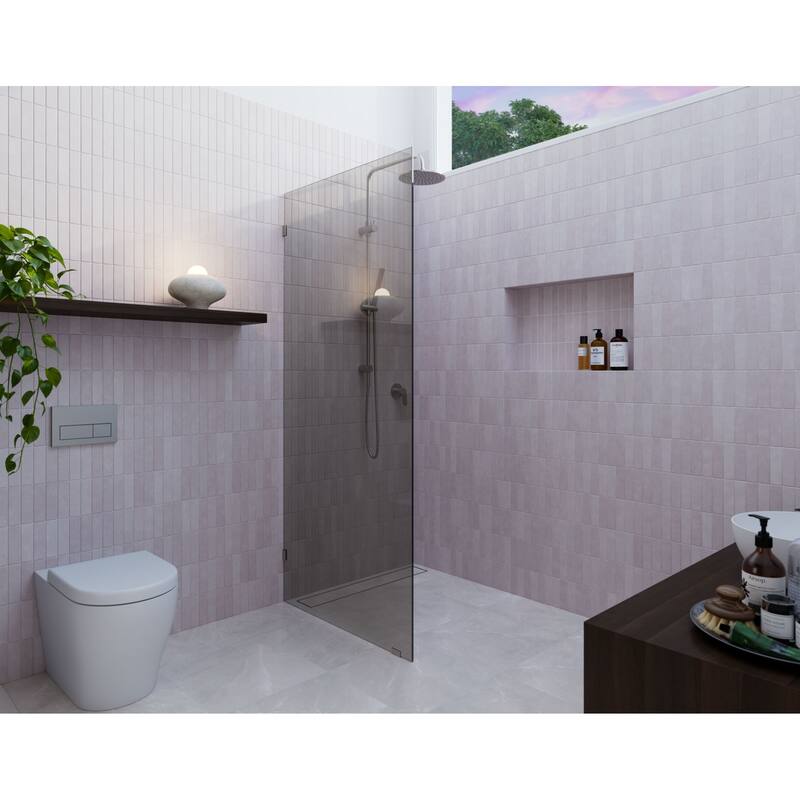 Glass Warehouse GTSFP-30 Ursa 78" High x 30" Wide Shower Screen - Brushed Nickel