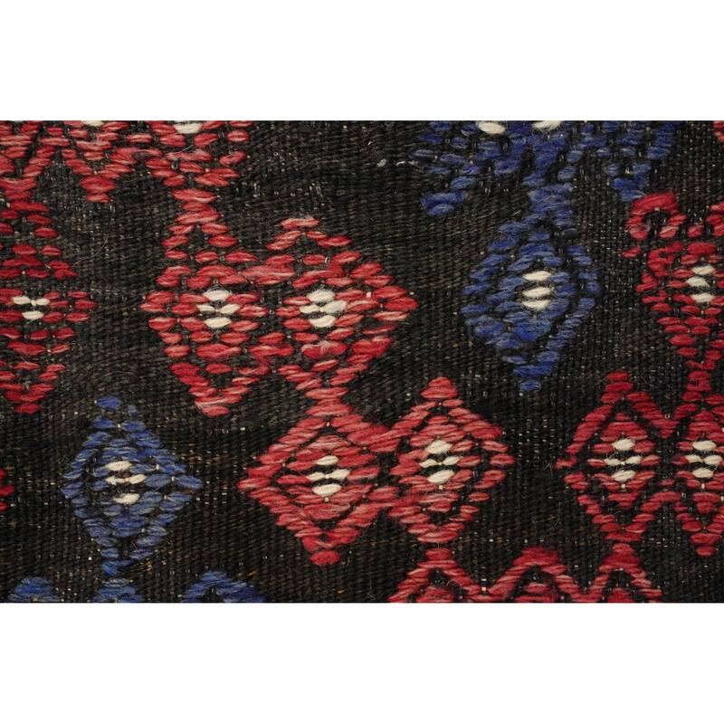 Hand Woven Oriental 100% Wool Carpet Southwestern Tribal Multi-Colored Kilim Area Rug - 10' 6'' X 5' 1''