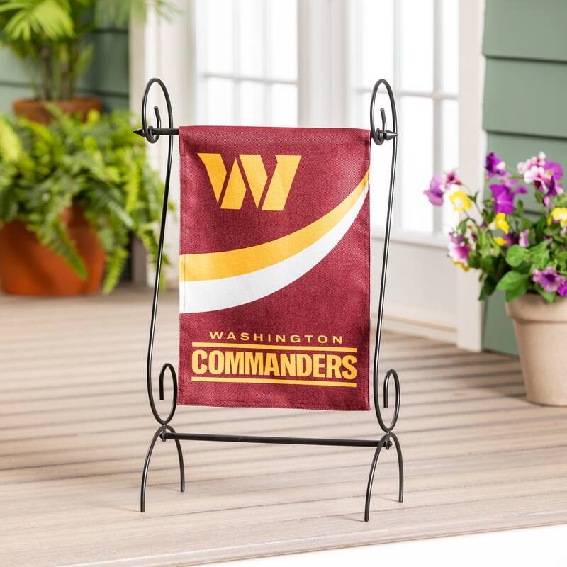 Washington Commanders Burlap Flag Garden Size