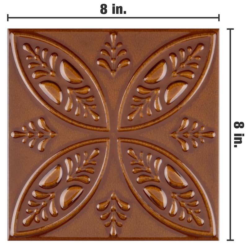 Merola Tile Trend Ambar 8" x 8" Ceramic Wall Tile