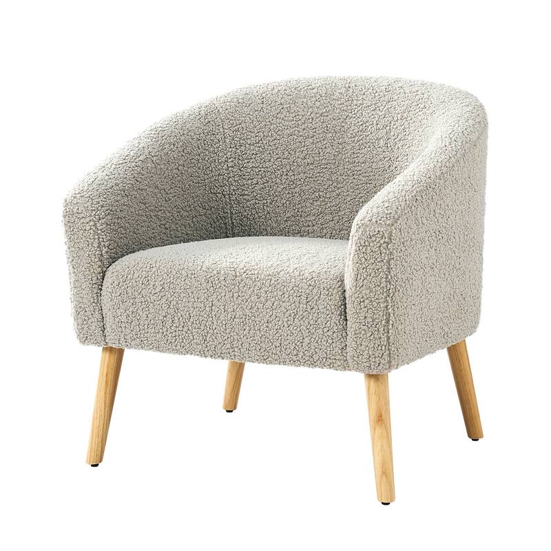 Sheila Modern 31"W Boucle Armchair with Solid Wood Legs by HULALA HOME