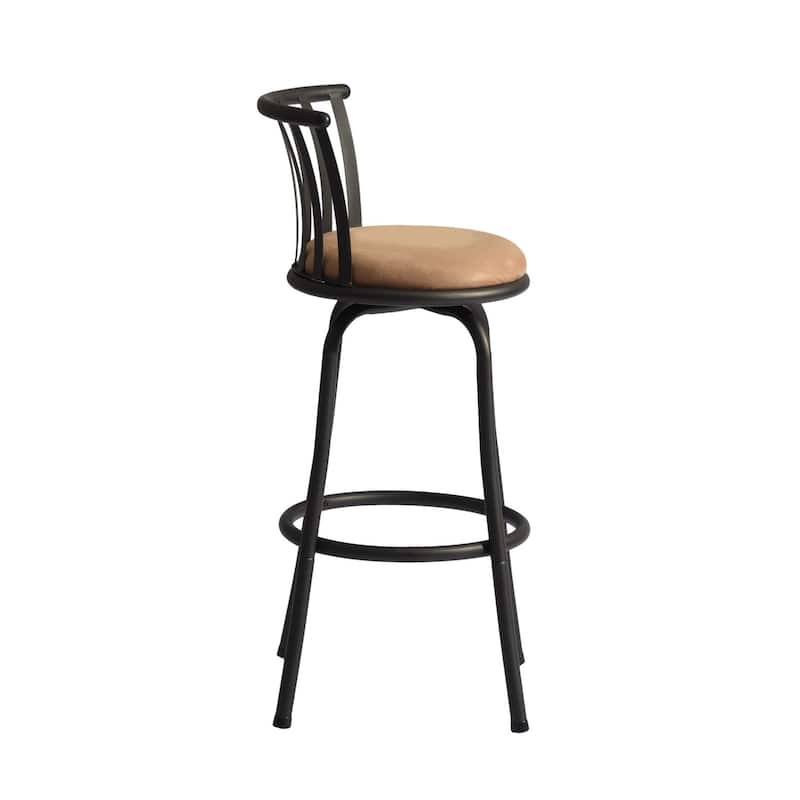 Homylin Upholstered Faux Leather Swivel Bar Stool (Set of 2)