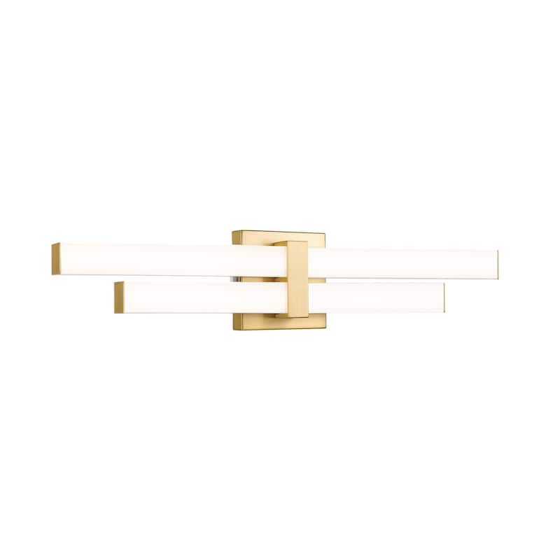 Zane by Z-Lite 2 Light Vanity in Modern Gold with Frosted Plastic Shade - Modern Gold