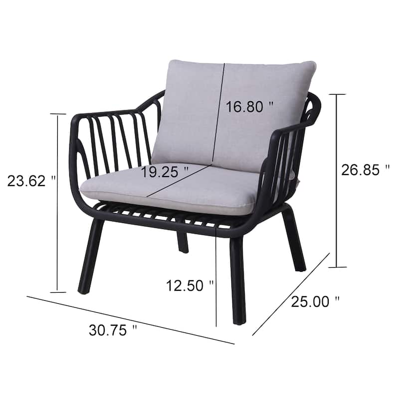 Carli Modern Indoor/Outdoor Club Chairs with Cushions (Set of 2) by Christopher Knight Home