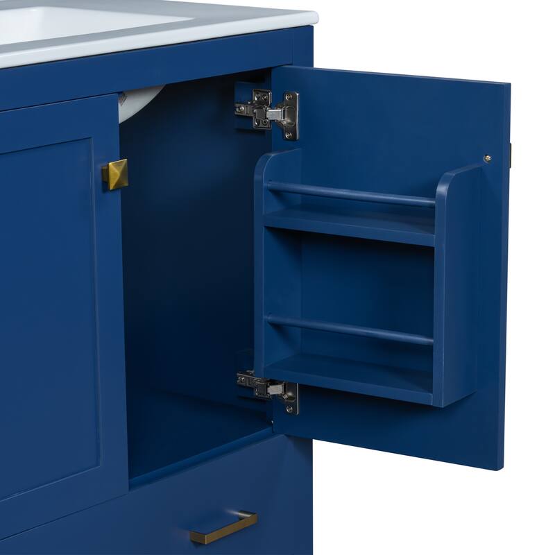 30" Bathroom Vanity with Single Sink Soft Closing 2 Doors and a Drawer