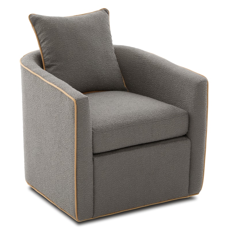 Christopher Knight Home - Averly Modern Upholstered Swivel Accent Chair with Curved Arms - Light Grey