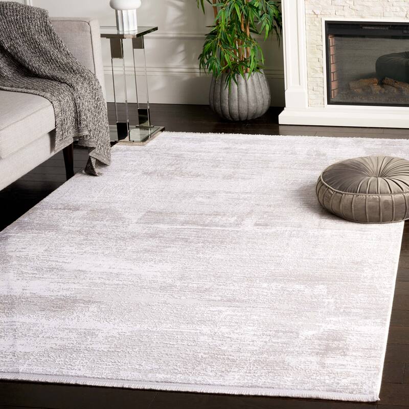 SAFAVIEH Signature Dinah Contemporary Viscose Rug - 8' x 10' - Grey/Ivory