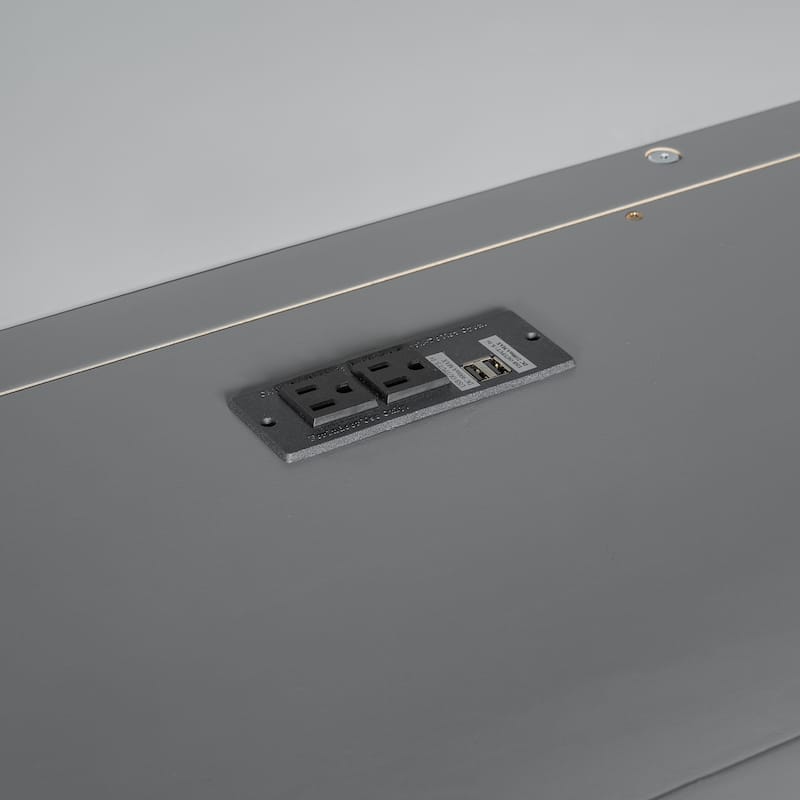 Twin/Full Size Murphy Bed Wall Bed with Top Cabinet, Shelves, Light, USB, and Storage, Space-Saving Foldable Design
