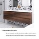 preview thumbnail 102 of 148, Floating Bathroom Vanity with Integrated Resin Top