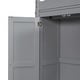 preview thumbnail 7 of 11, Grey Full Size Loft Bed with Storage Shelves & Wardrobe, Space Saving Wood Loft Bed Frame with LED Light for Kids Teens Adults