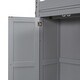preview thumbnail 11 of 9, Wood Full Loft Kids Bed Frame with Built-in Wardrobe, 4 Storage Shelves & LED Light - Safety Guardrails for Bedroom, Grey