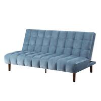 Adjustable Sofa with Geometric Tufting and Wooden Legs, Teal Blue - On ...