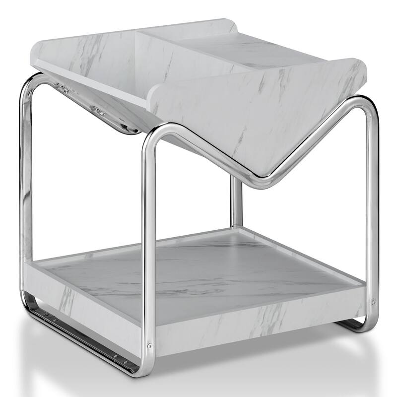 DH BASIC Contemporary 22-inch Metal 3-shelf End Table by Denhour