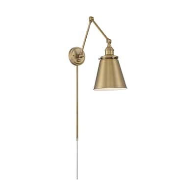 Bayard Swing Arm Lamp Burnished Brass with Switch