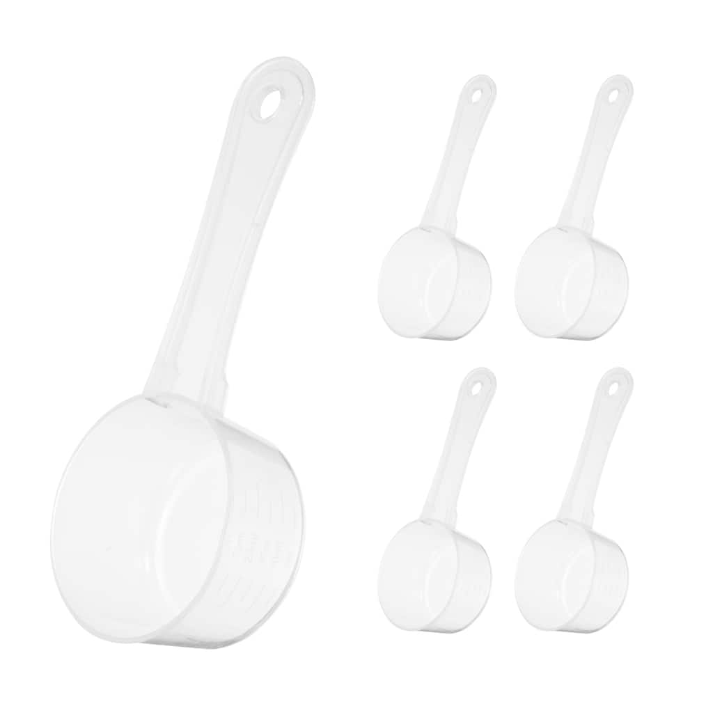 5 Pcs Measuring Spoon with Short Handle, Teaspoon with Graduations - Transparent