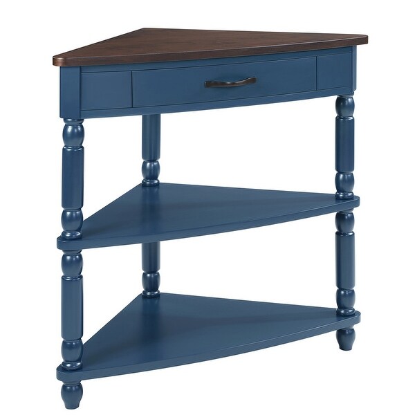 テーブル・机 claro triangle side table classic blue Wood Triangle Corner Side Table for Small Spaces Living Room - Bed