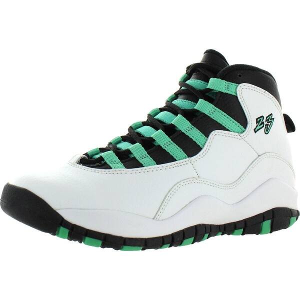 Shop Jordan Boys 10 Retro 30th Gg Basketball Shoes Lathe Leather