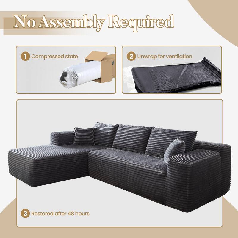 HOOOWOOO Modern L-shaped Modular Sectional Sofa with Chaise