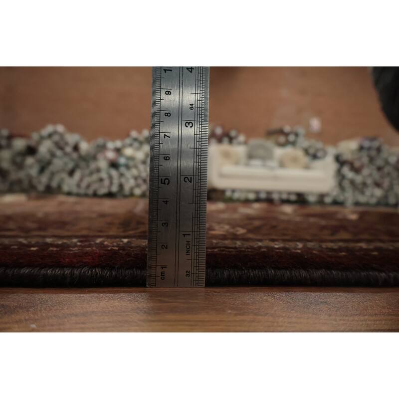 Hand Knotted Oriental 100% Wool Carpet Traditional All-Over Brown Turkoman Area Rug - 10' 6'' X 6' 10''